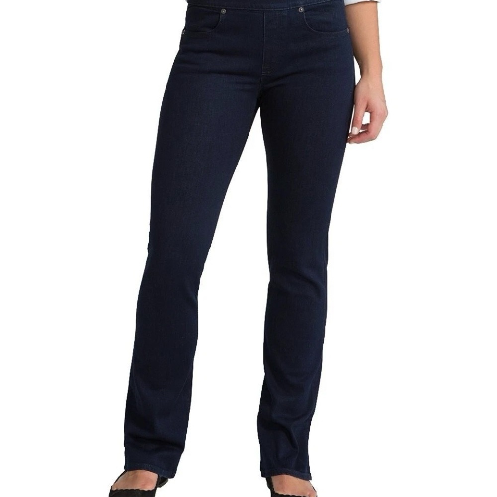 SPANX Signature Waist Slim Bootcut Jeans Midnight Blue Back Zipper Size 26